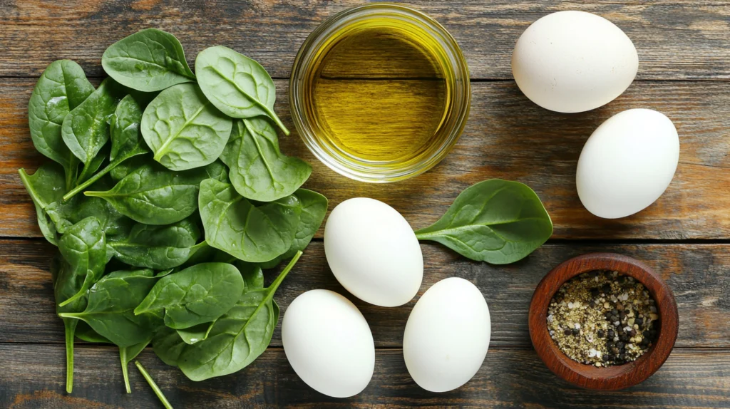 spinach with boiled eggs recipe