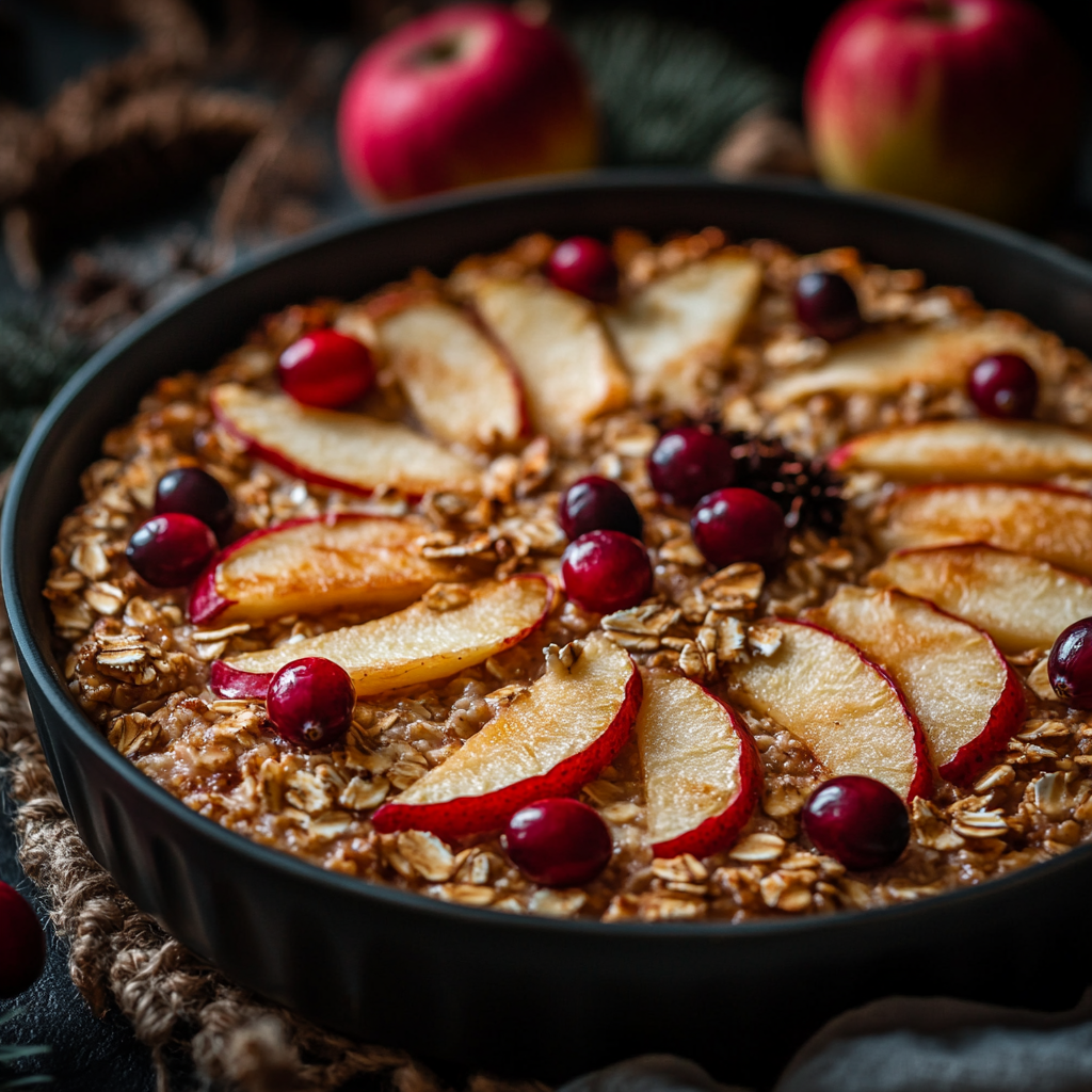 Apple-Cranberry Baked Oats