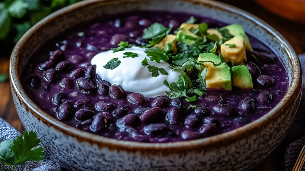 purple black bean soup recipe