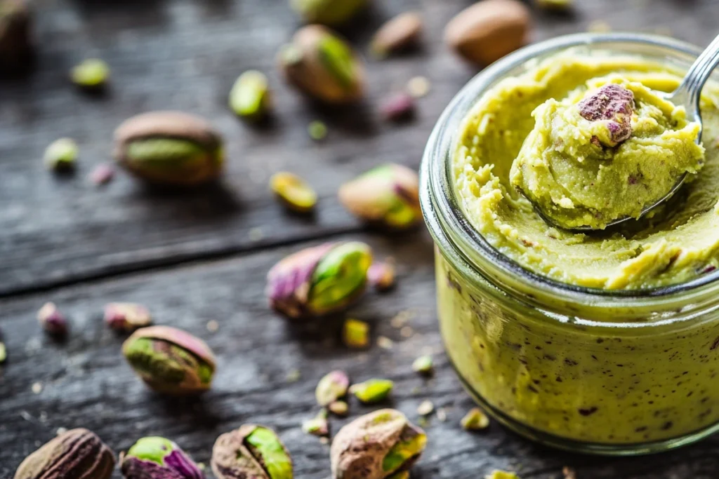 Homemade Pistachios Butter in a Jar