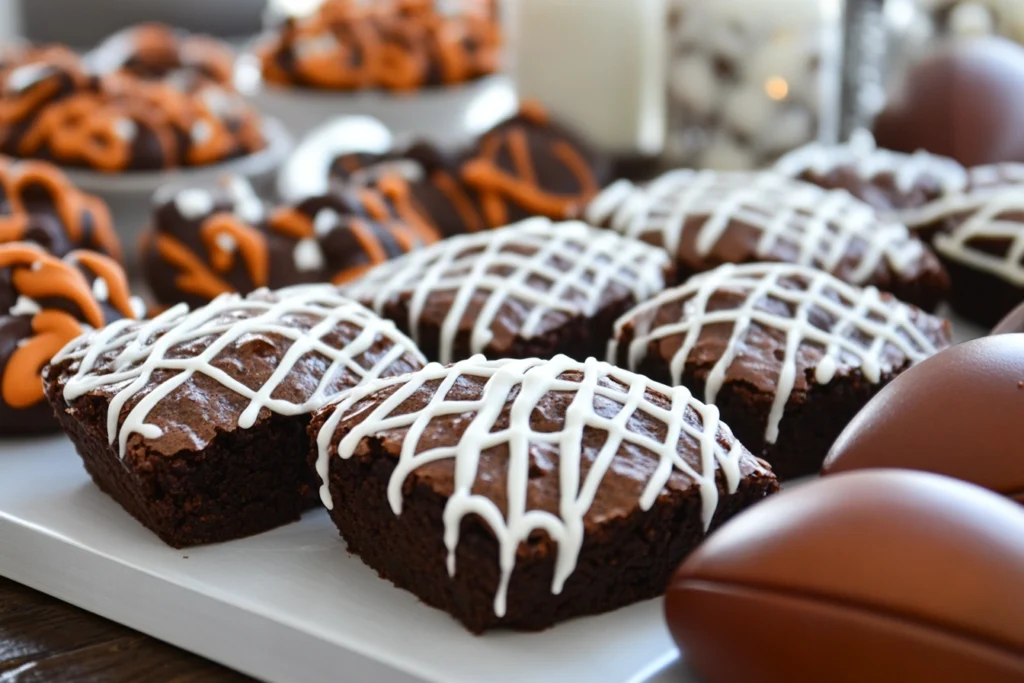 Football Brownies for Super Bowl Dessert