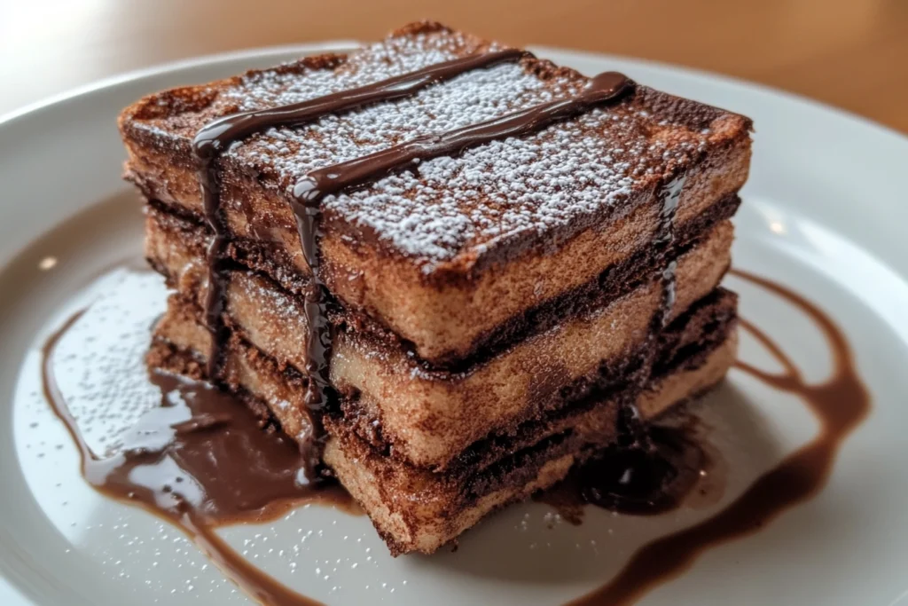 Chocolate cinnamon French toast with McCormick cocoa powder and spices