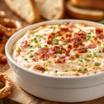 Creamy bagel dip recipe with chives and bacon