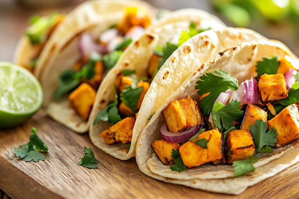 Gluten-free tacos with cassava flour tortillas