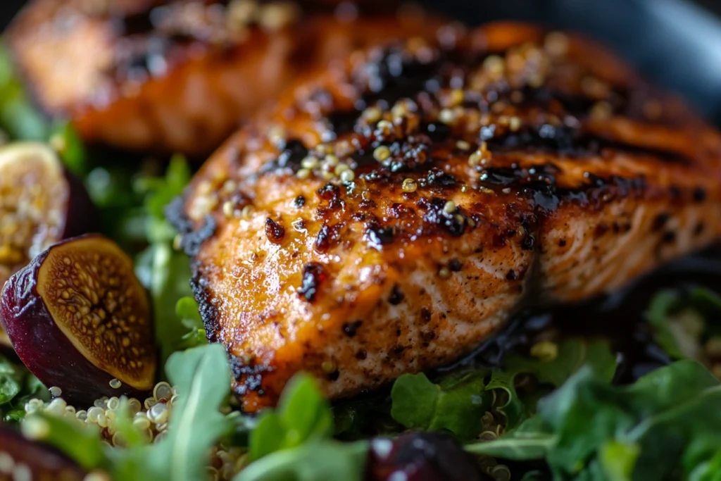  Grilled Salmon with Figs and Balsamic Glaze