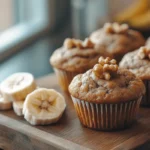 Best banana walnut muffin recipe with golden-brown crust.