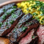 Brazilian Mounjaro recipe featuring grilled picanha steak with cauliflower rice