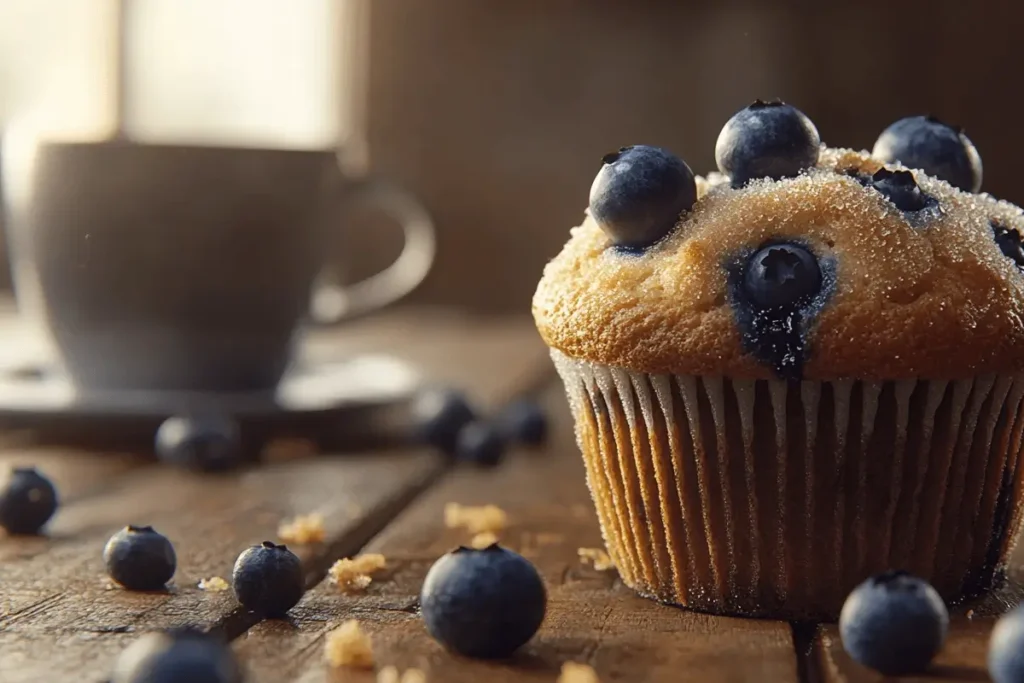 Jordan Marsh blueberry muffin with sugar topping